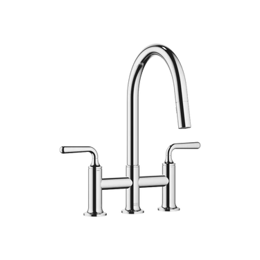 DORNBRACHT Vaia - 240 mm Çıkışlı /3 Delikli Köprü Tipi / Çekmeli ve Spreyli Evye Bataryası