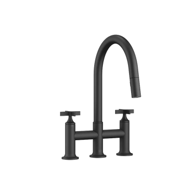 DORNBRACHT Vaia - 240 mm Çıkışlı / 3 Delikli Köprü Tipi / Çekmeli ve Spreyli Evye Bataryası