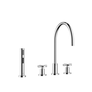 DORNBRACHT Tara - 235 mm Çıkışlı / Üç Delikli / Yıkama Spreyli Evye Bataryası