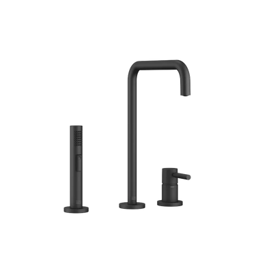 DORNBRACHT Meta Square - 235 mm Çıkışlı / İki Delikli / Yıkama Spreyli Evye Bataryası