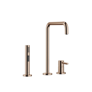 DORNBRACHT Meta Square - 235 mm Çıkışlı / İki Delikli / Yıkama Spreyli Evye Bataryası