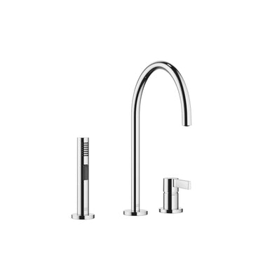 DORNBRACHT Tara Ultra - 241 mm Çıkışlı / İki Delikli / Yıkama Spreyli Evye Bataryası