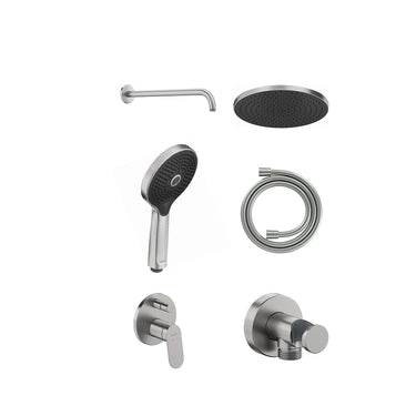 DURAVIT - Ankastre Duş Setleri / Fırçalanmış Çelik / Set 5
