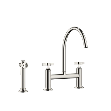 DORNBRACHT Vaia - 241 mm Çıkışlı / Köprü Tipi / Yıkama Spreyli Evye Bataryası